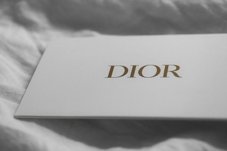 White dior box on a textured surface